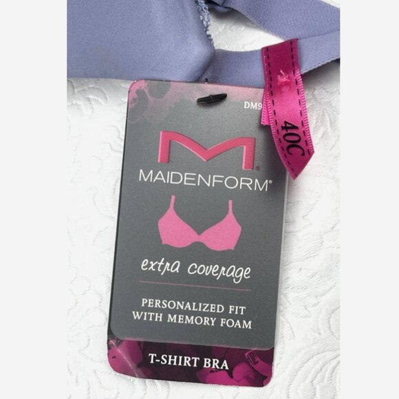 Maidenform Periwinkle Blue T-Shirt Bra 40C NWT Lightly Lined Underwire - Picture 8 of 10